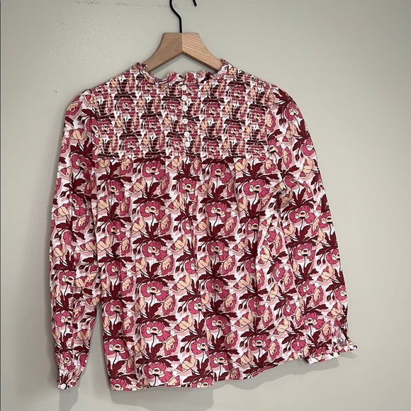 J. Crew Made with Liberty Fabric Floral Pink and White Blouse Womens Small - Picture 6 of 10